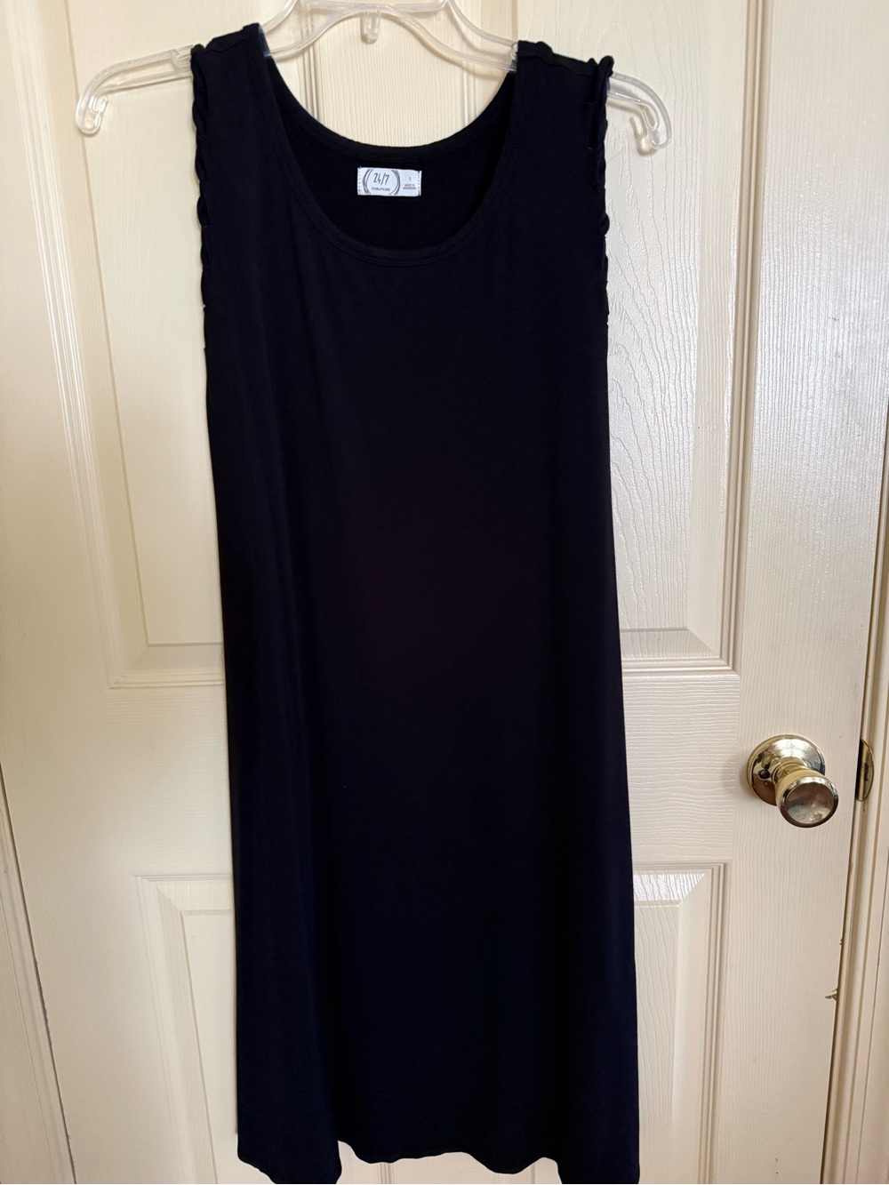 Black Sleeveless Women's Bathing Suit Coverup-Lightweight Tank Style